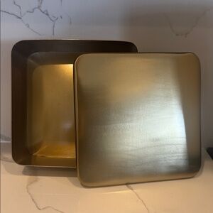 Gold McGee & Co Square Metal Box